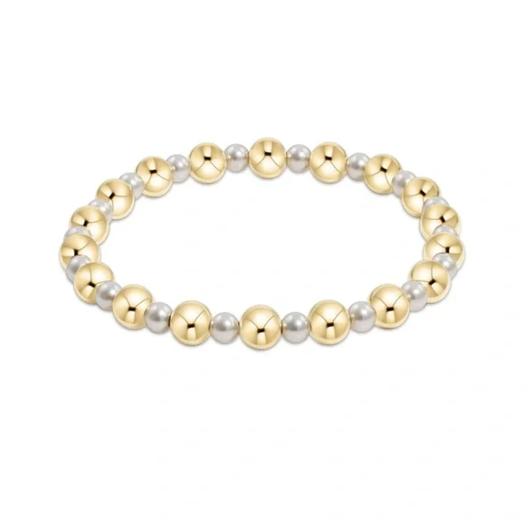 NWT Enewton pearl grateful pattern bead bracelet gold - Picture 1 of 4